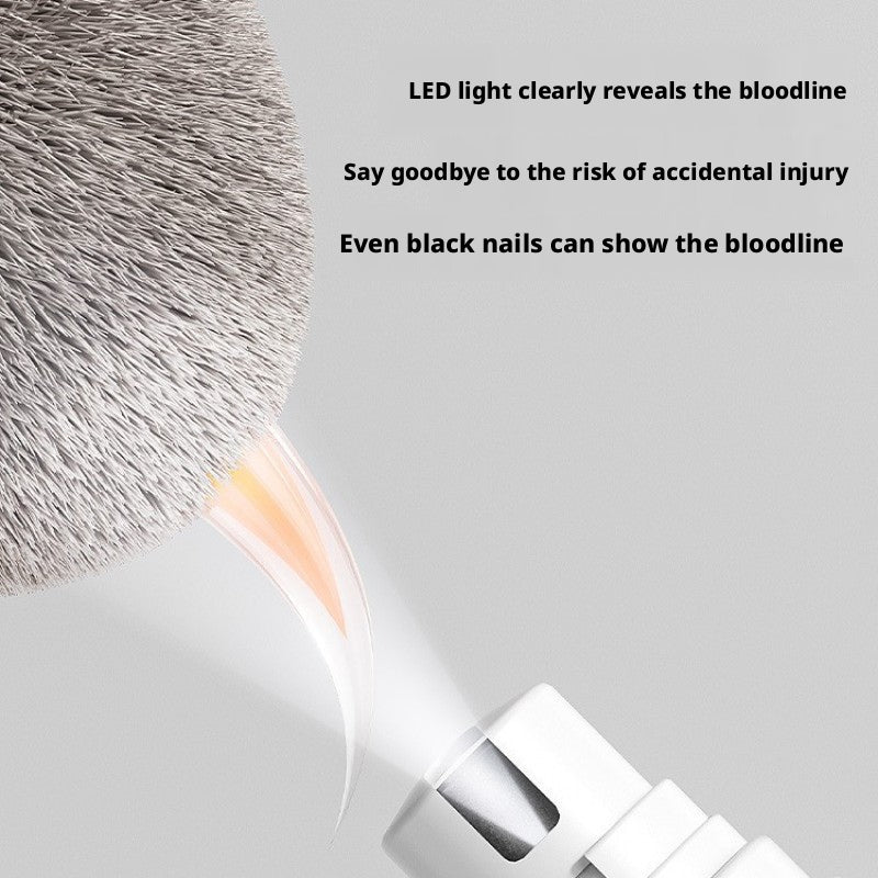 LED light on pet nail grinder clearly reveals bloodline, prevents accidental injury even on black nails