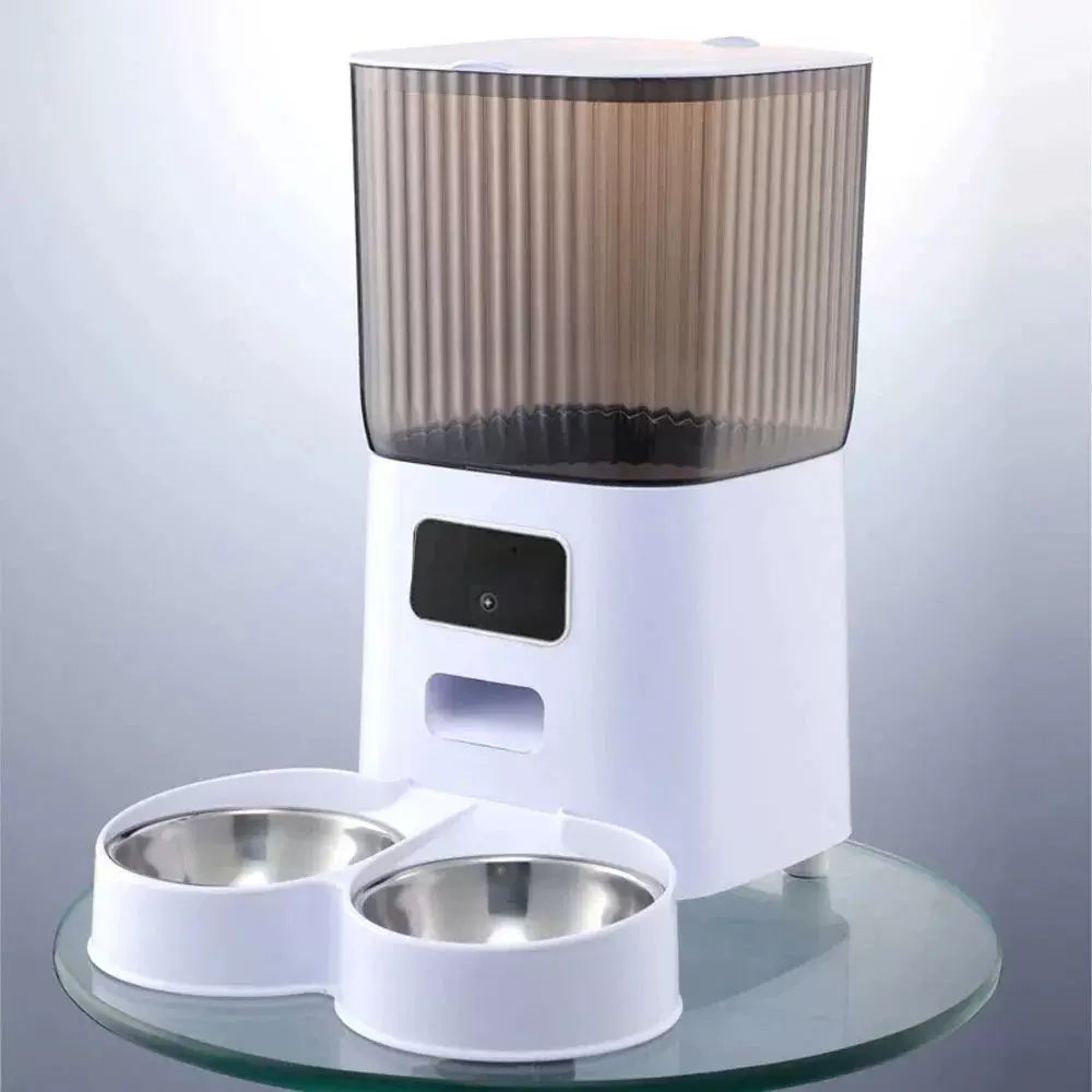 5L Automatic Pet Feeder Double Stainless Steel Bowl Version for Multi Pets Household