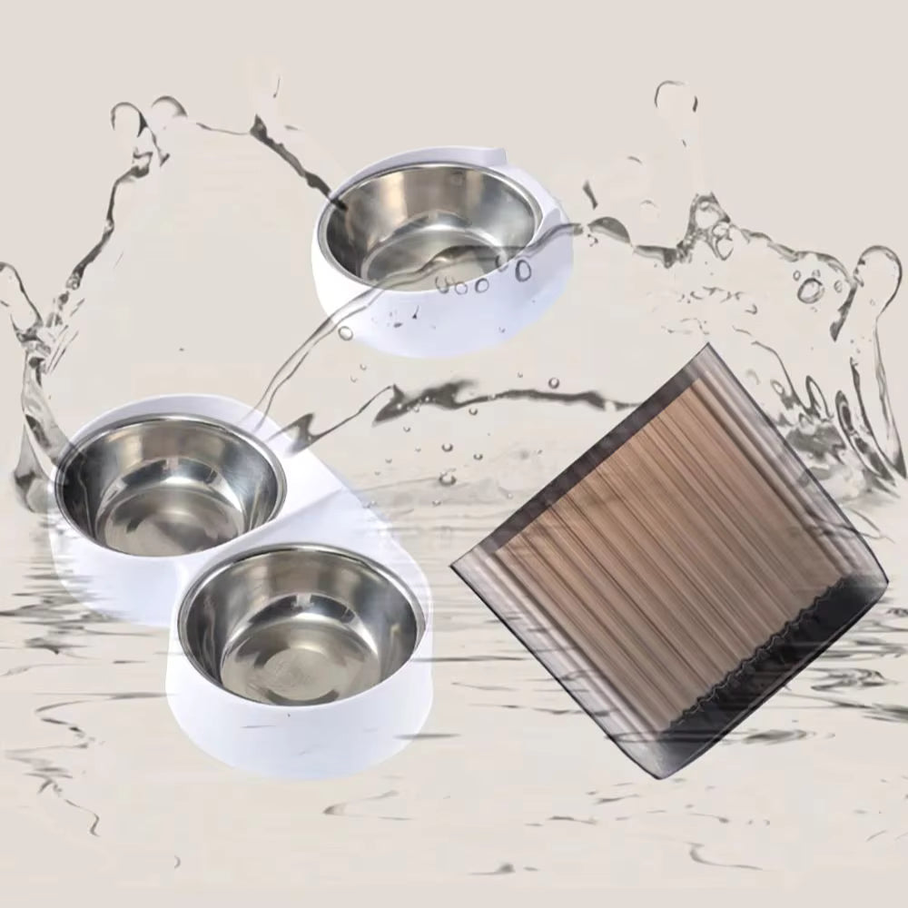5L WiFi Pet Feeder Detachable Washable Stainless Steel Single & Double Food Bowl Accessory
