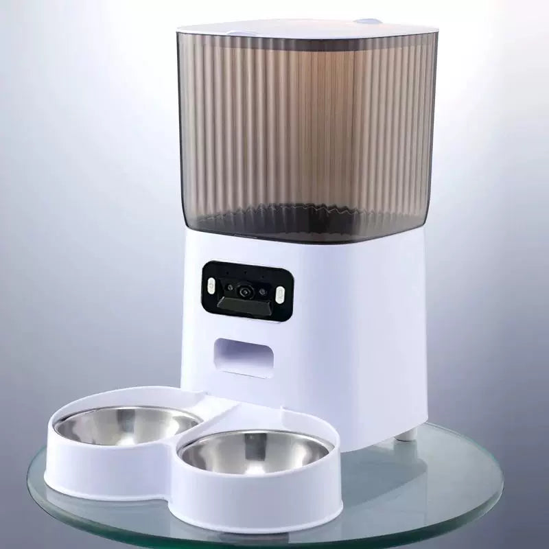 5L WiFi Smart Pet Feeder with Camera Double Bowl Design Multi Cat Dog Feeding
